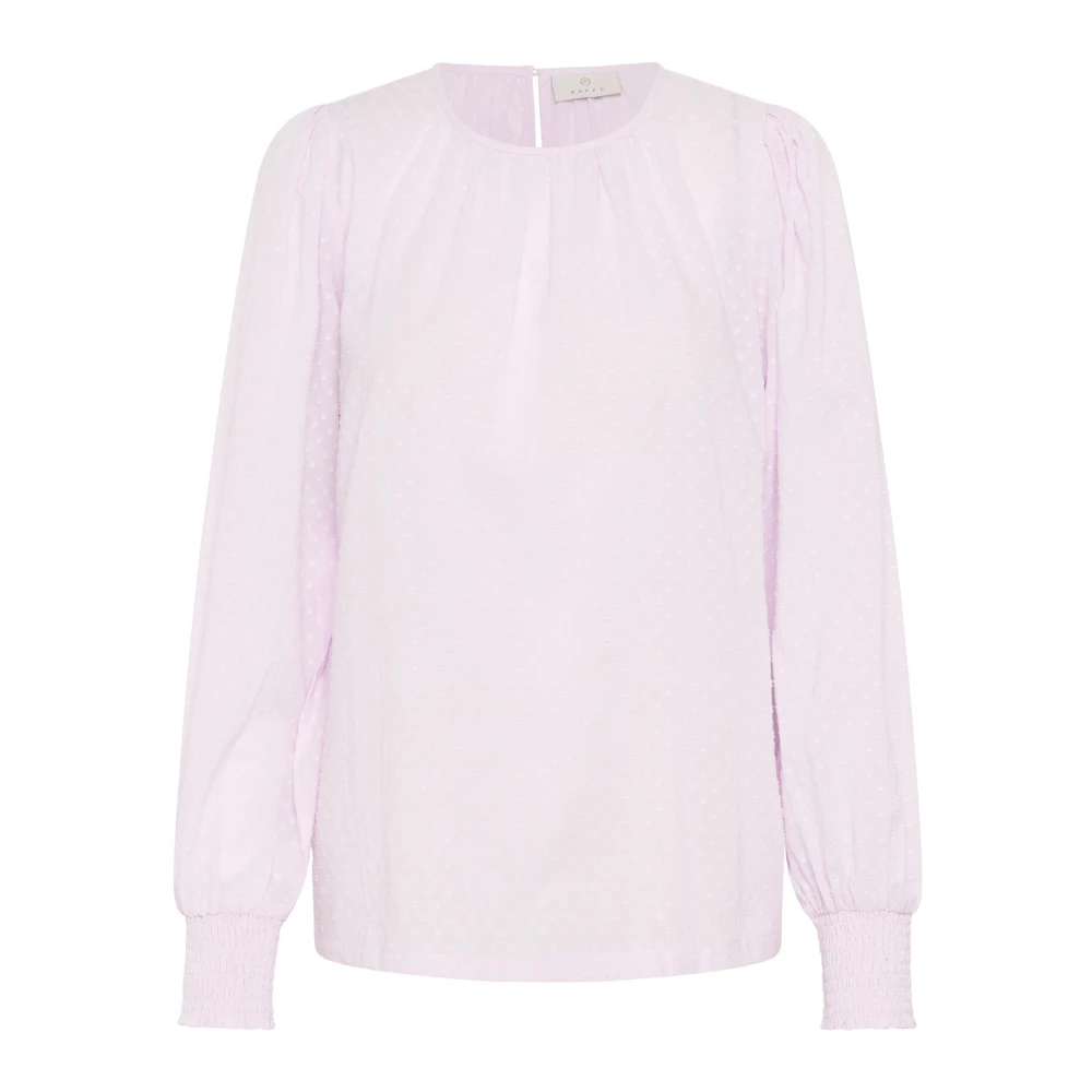 Kaffe Lila Sneeuw Smock Manchet Blouse Pink Dames