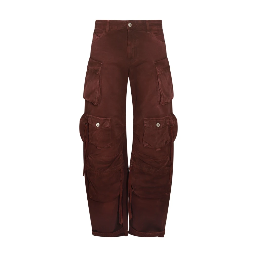 The Attico Bruine Denim Jeans met Wijde Pijpen Brown Dames