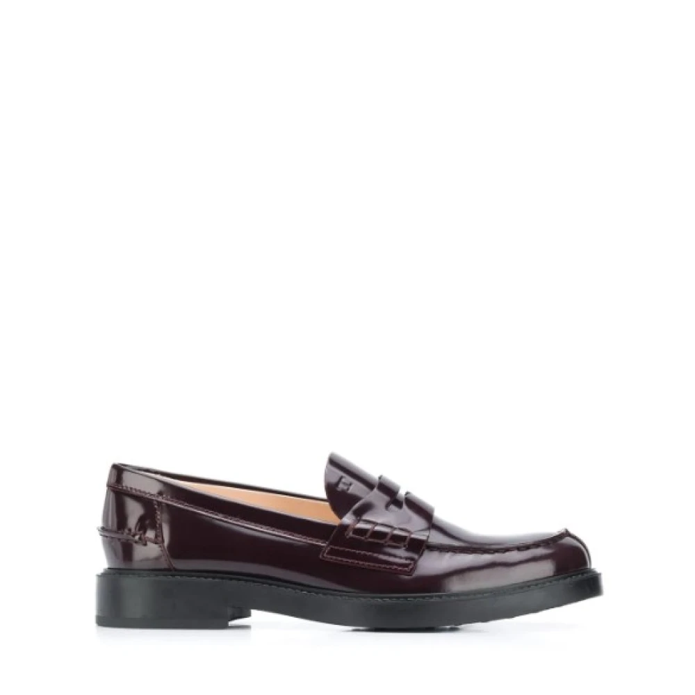 Tod's Röda Läder Penny Loafers Red, Dam