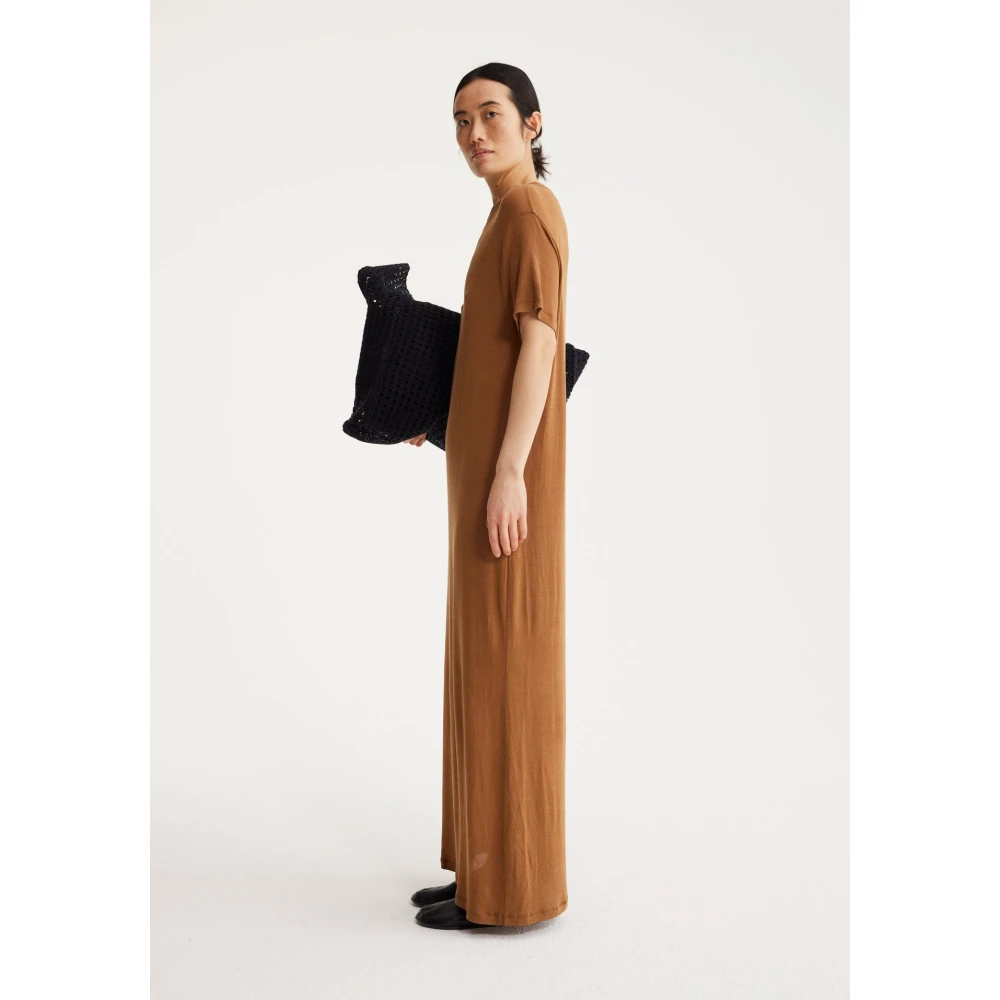 Róhe Soepel T-shirt Jurk Brown Dames