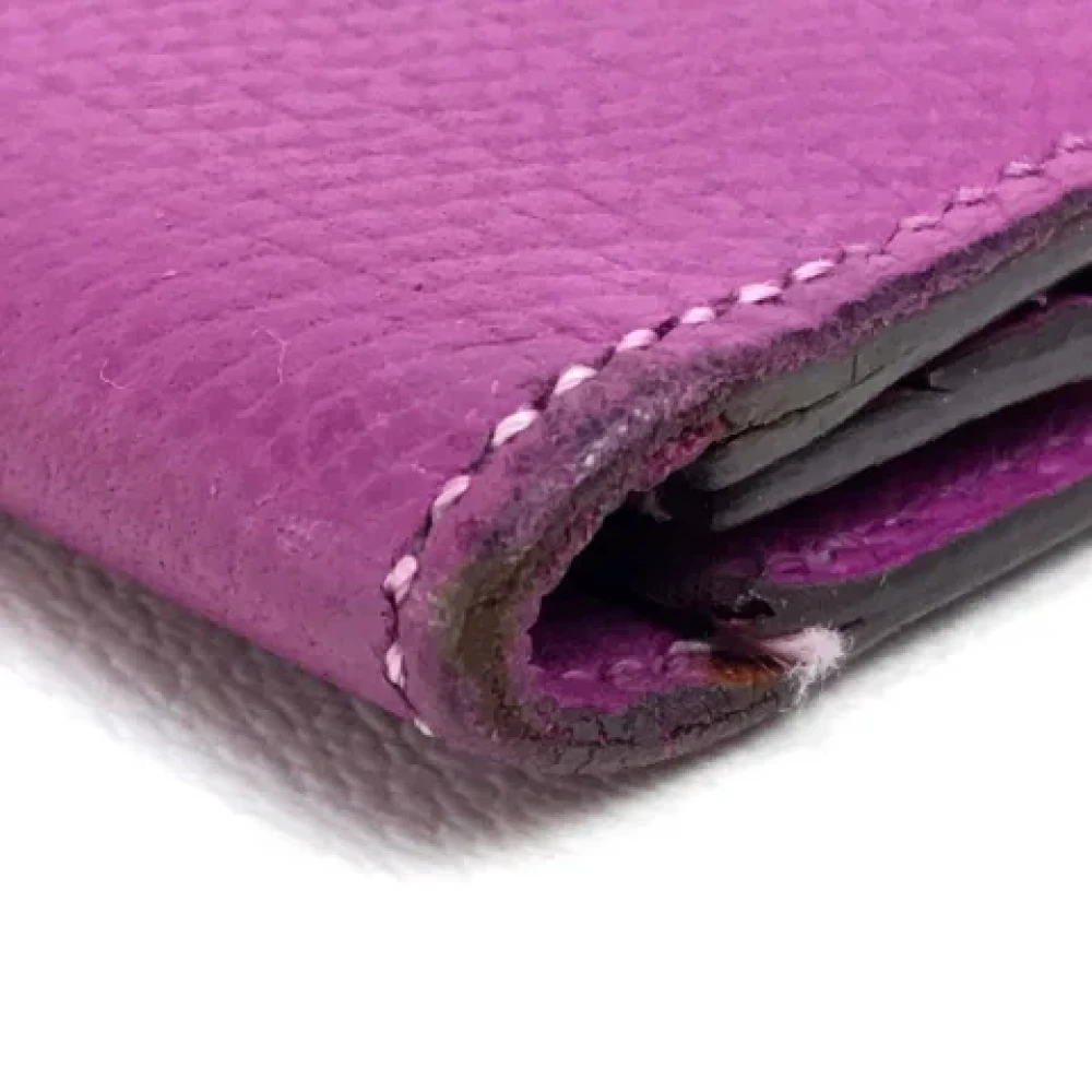 Hermès Vintage Pre-owned Leather wallets Purple Dames