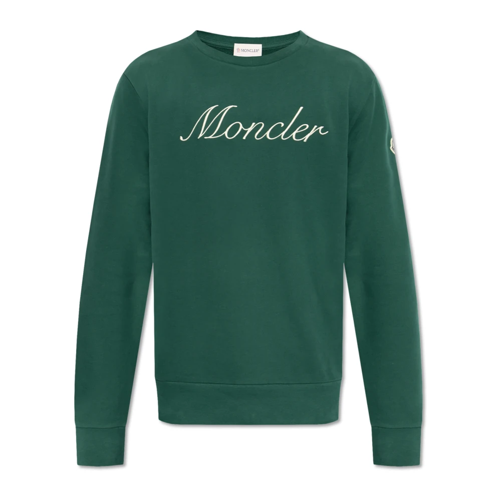 Moncler Sweatshirt met logo Green Heren