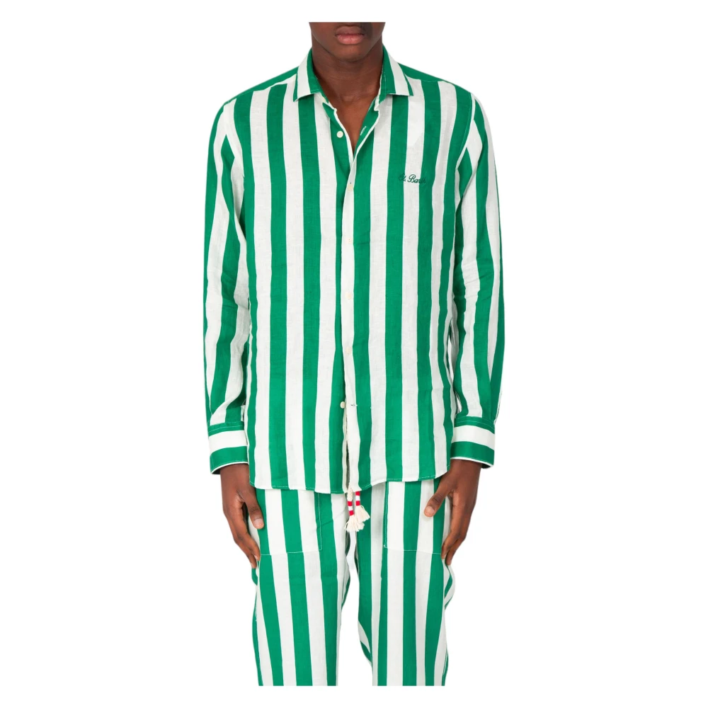 MC2 Saint Barth Gestreept Pamplona Shirt Green Heren