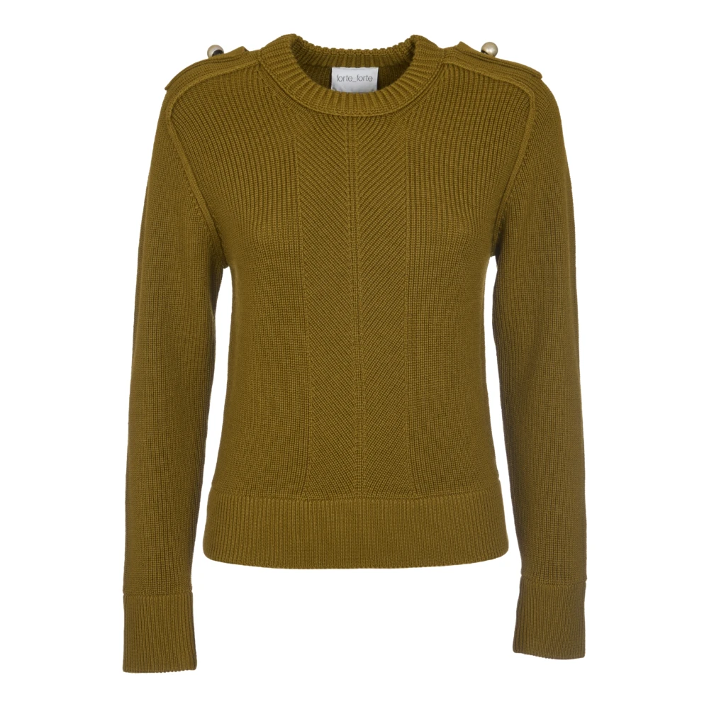 Forte Stijlvolle Girocollo Sweaters Green Dames
