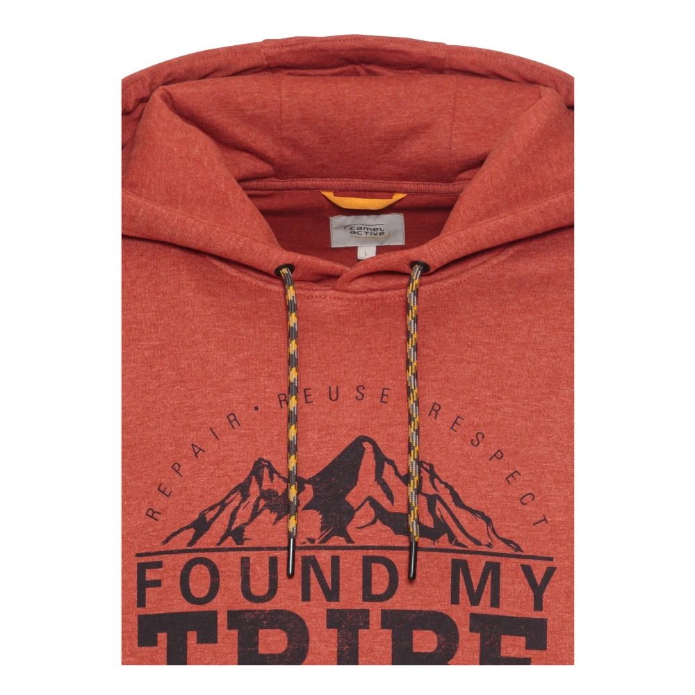 camel active Hoodie van katoenmix Red Heren