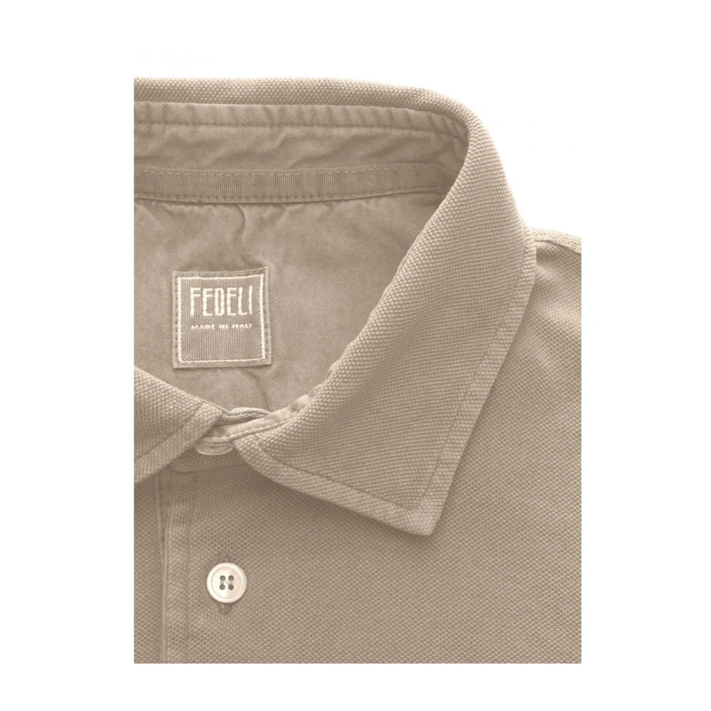 Fedeli Beige Polo Shirt met korte mouwen Beige Heren