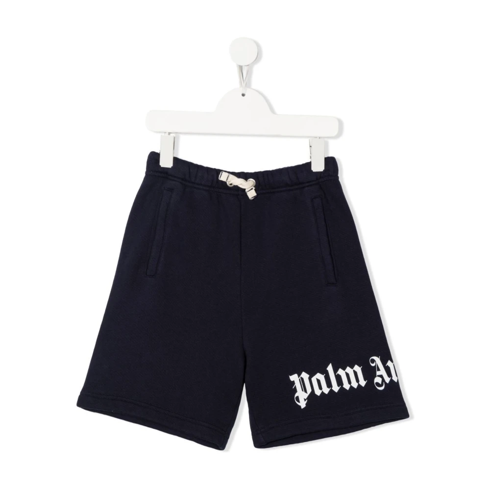 Palm Angels Klassiska Mörkblå Sweat Shorts för Pojkar Blue, Pojke