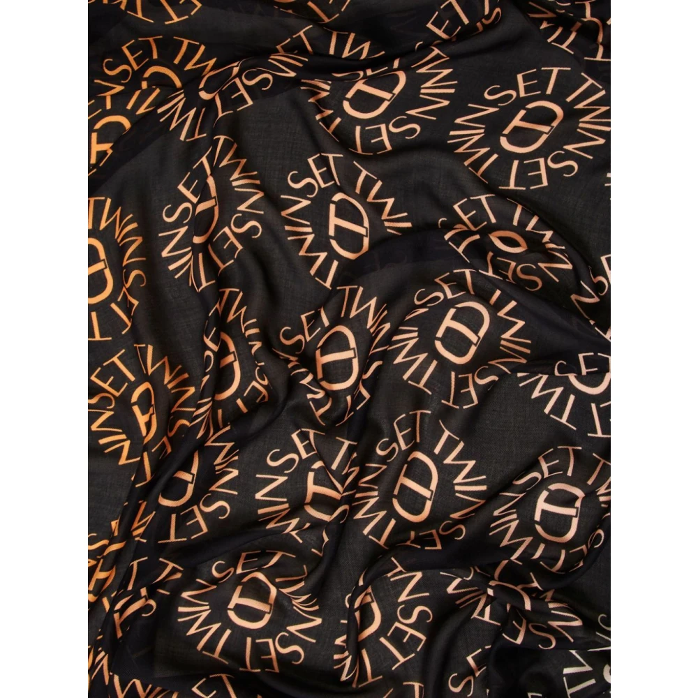 Twinset Multi Kefia Modieuze Stijlvolle Top Black Dames