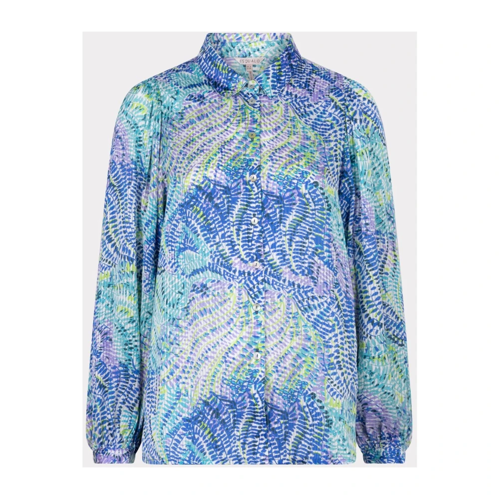 Esqualo blouse basic Bayside Leaves pr Sp24.15012 999 print Multicolor Heren