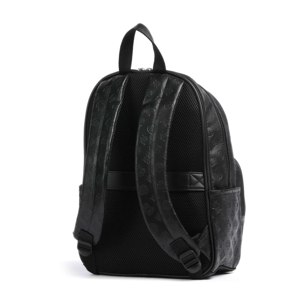Guess Multi Logo Rugzak Zwart PU Leer Black Unisex