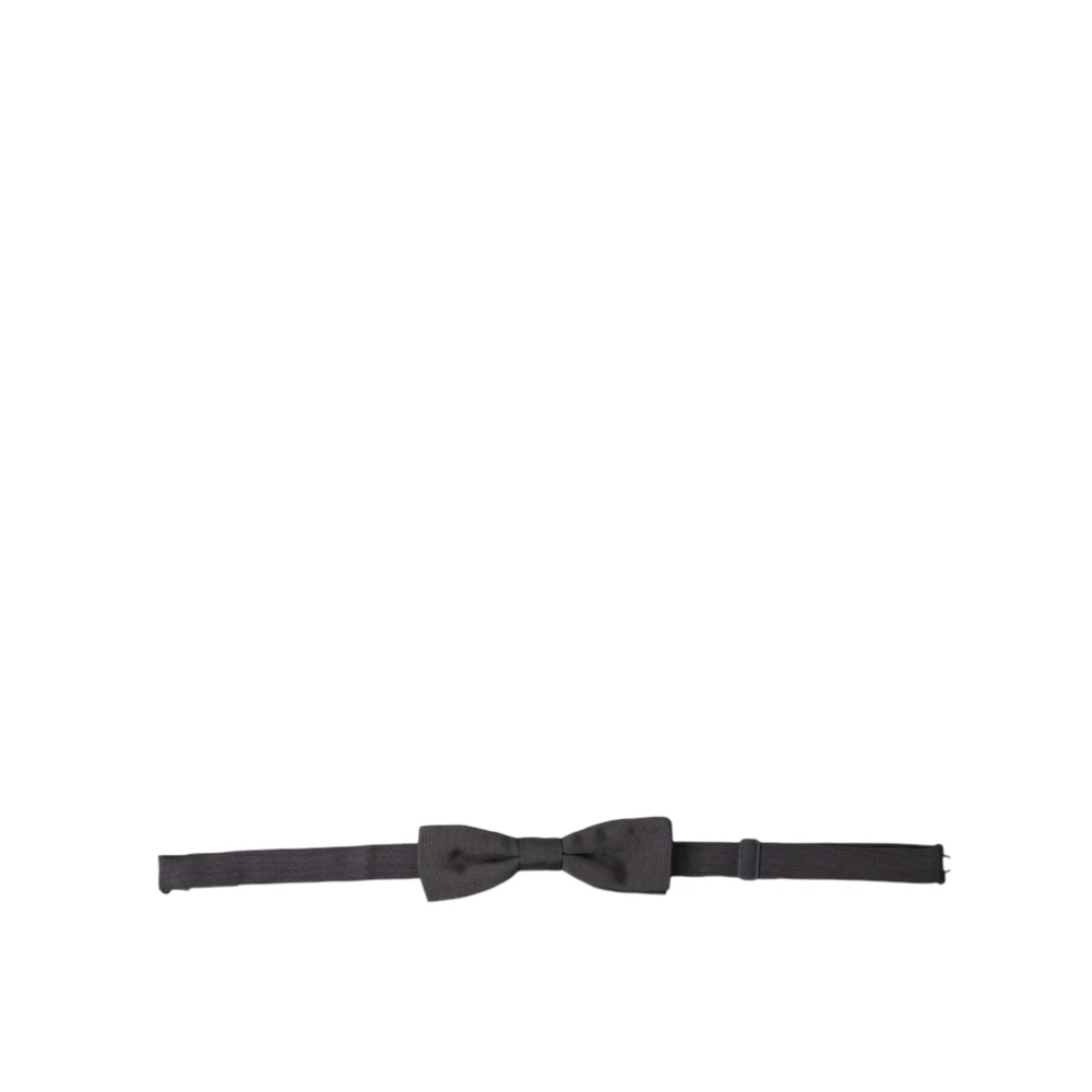 Dolce & Gabbana Elegant Silk Dark Gray Bow Tie - Male - Bow Ties - Gray - One Size - Accessories