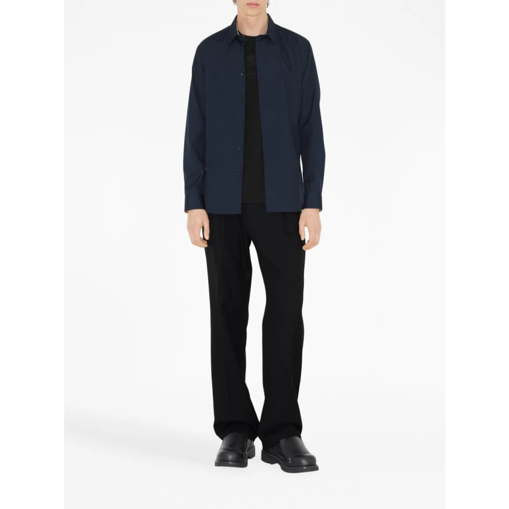 Burberry Blauwe Stijlvolle Overhemden Blue Heren