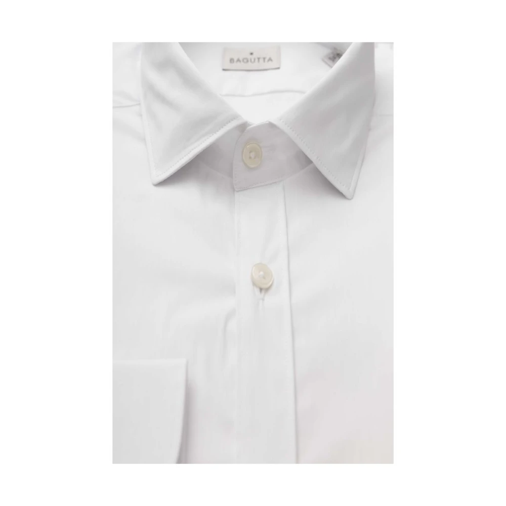 Bagutta Klassieke Franse Kraag Wit Overhemd White Heren
