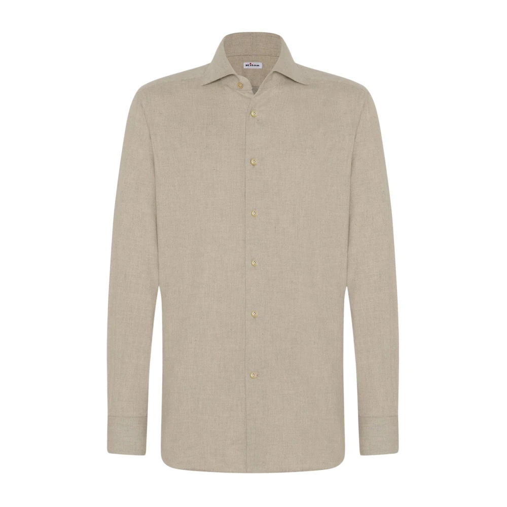 Kiton Flanel Katoenen Overhemd Gray Heren