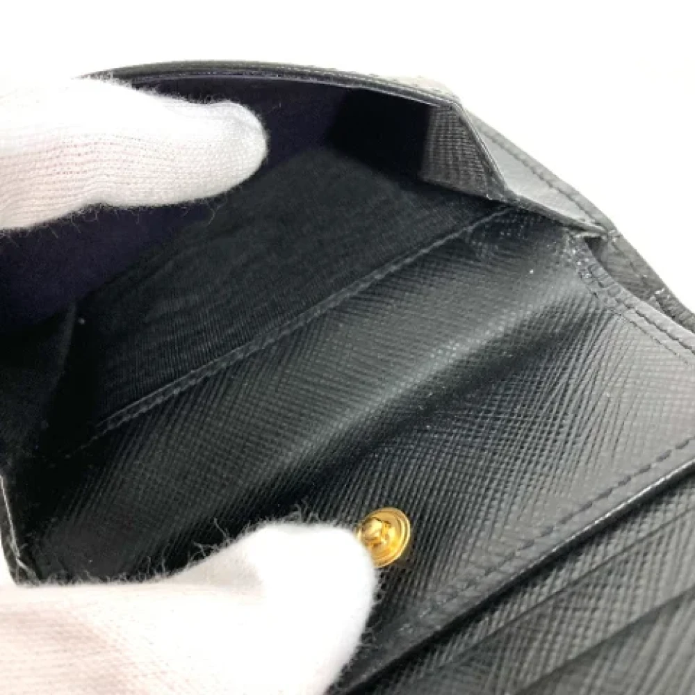 Prada Vintage Pre-owned Leather wallets Black Dames