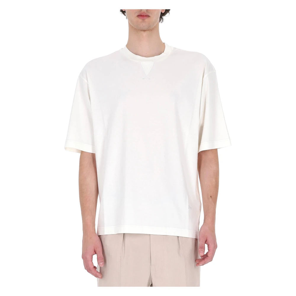 Herno Mannelijk Wit Tops Heren, L, Katoen, T-Shirt