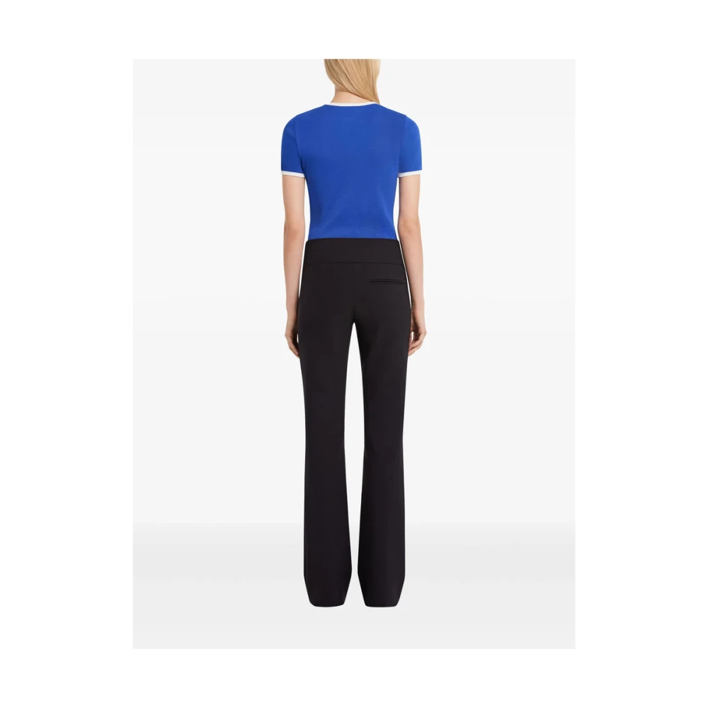 Courrèges Blauw Ronde Hals Logo T-shirt Blue Dames