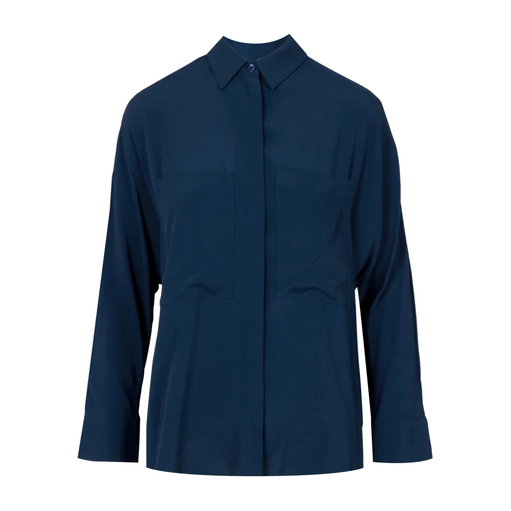 Semicouture Blå Oriana Crepe De Chine Skjorta