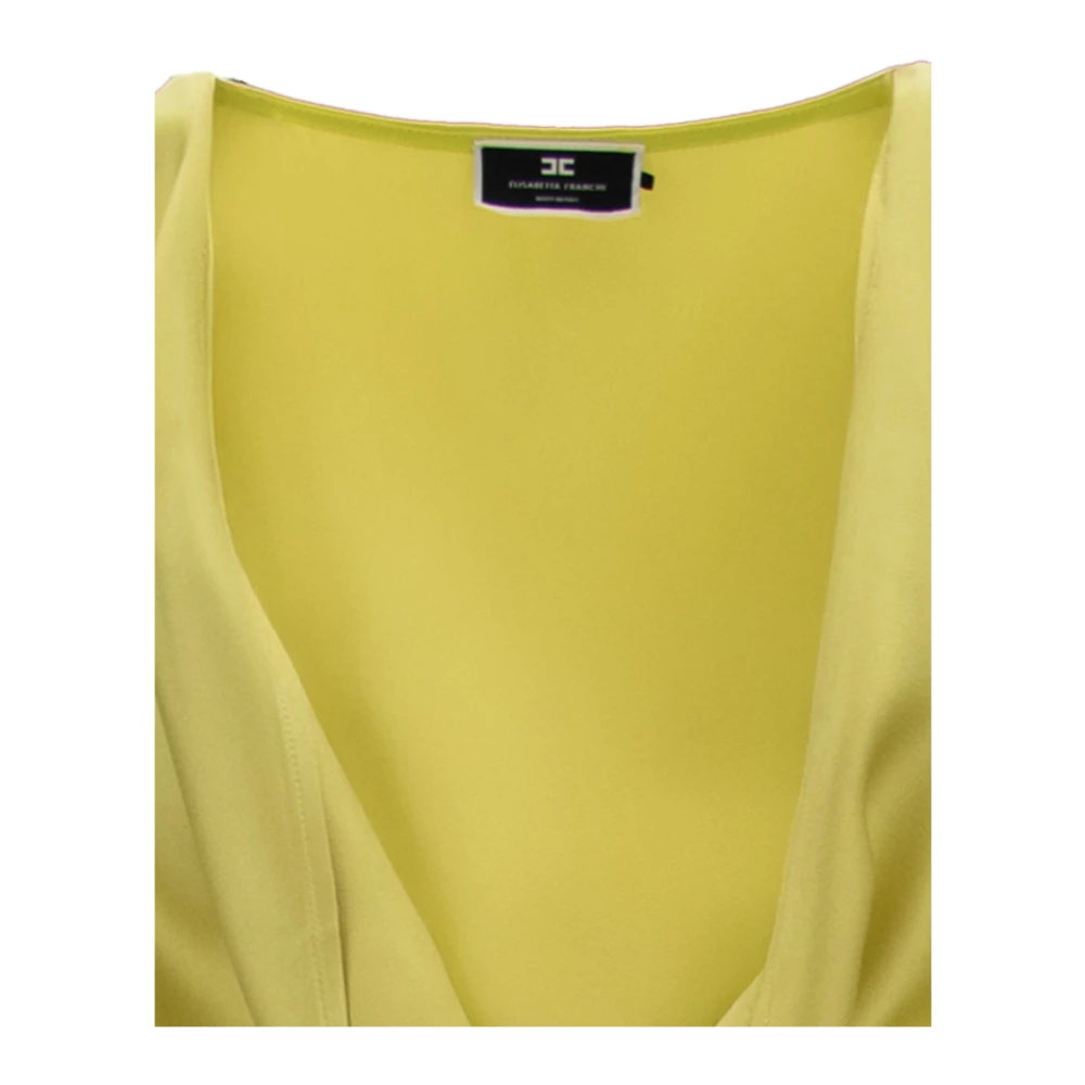 Elisabetta Franchi Diepe V-hals jumpsuit met gerimpeld detail Green Dames
