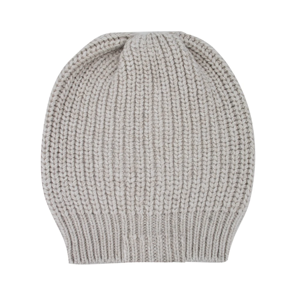 BRUNELLO CUCINELLI Kasjmier Zijde Beanie met Pailletten Gray Dames