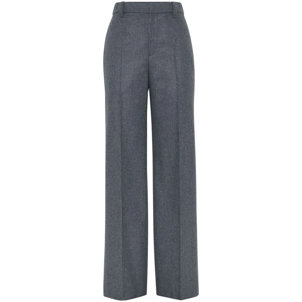 BRUNELLO CUCINELLI Luxe lichtgrijze wol kasjmier broek Gray Dames