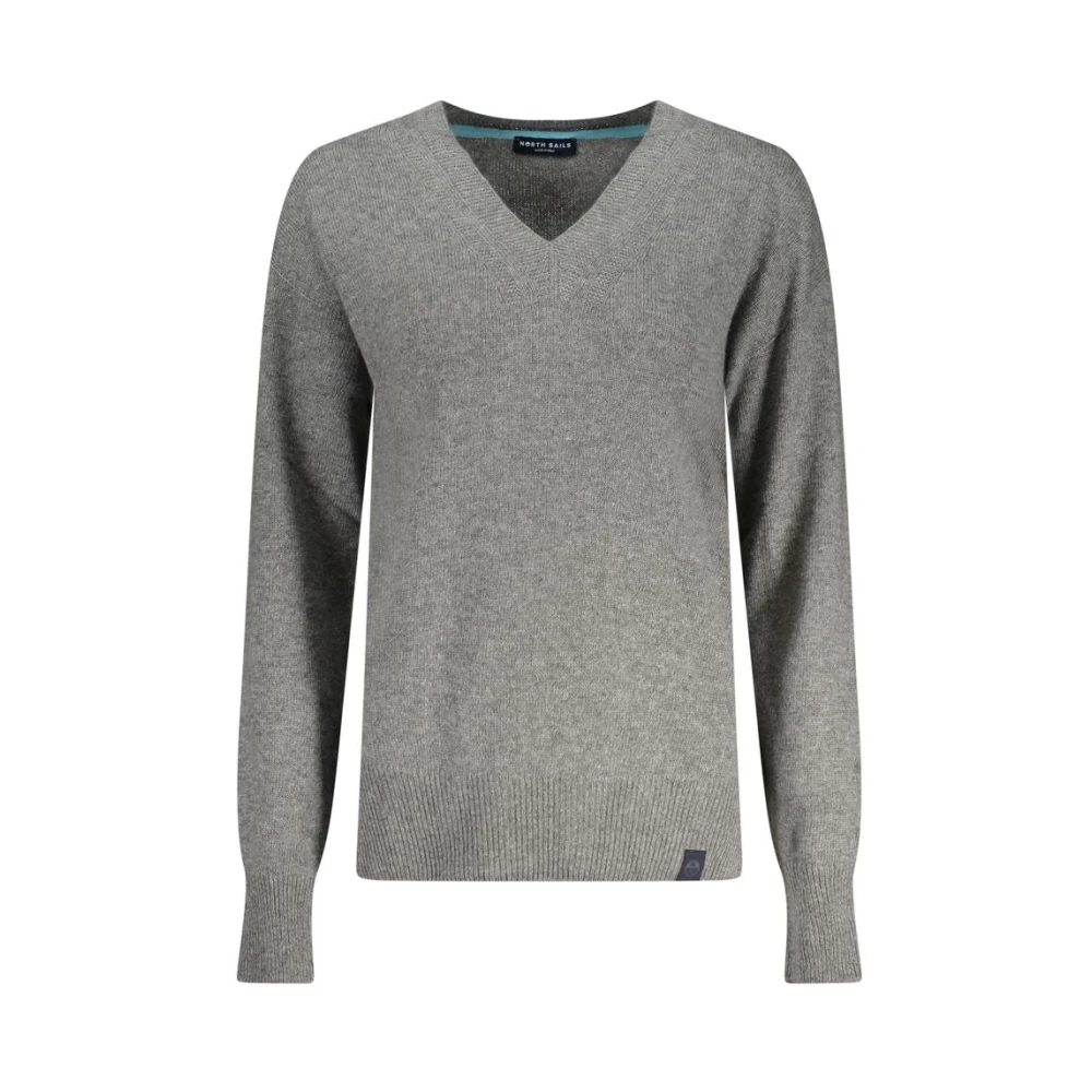 North Sails Women's Gray V-Neck Knitwear, L, Naomi Jacket