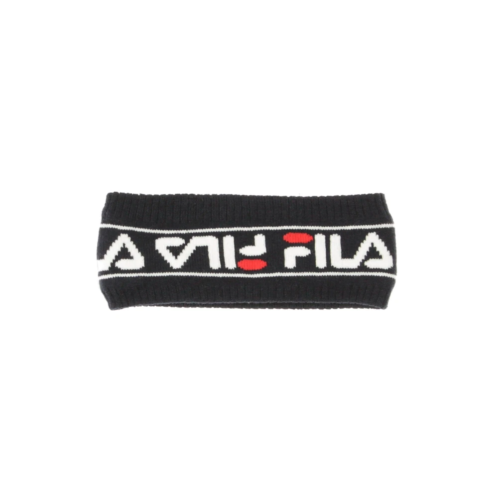 Fila Intarsia Gebreide Hoofdband Zwart Rood Wit Black Heren