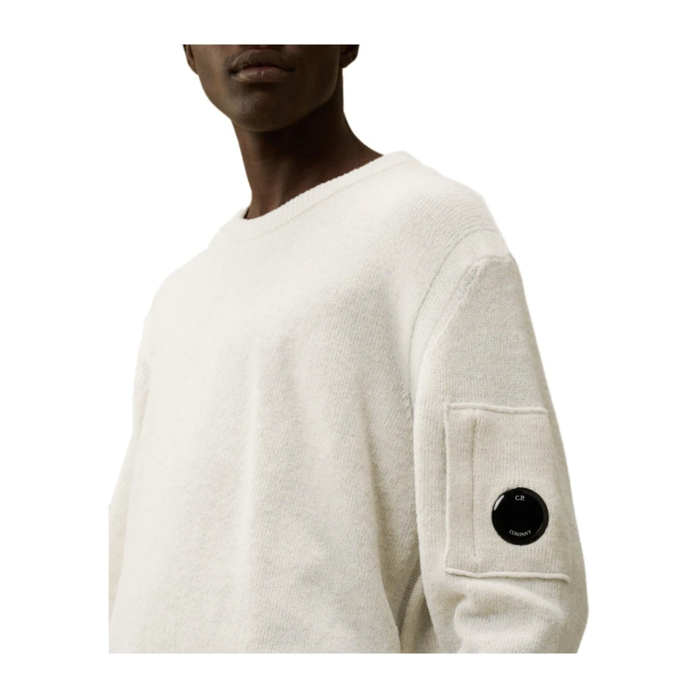 C.P. Company Witte Melange Crewneck Trui met Vanisé White Heren