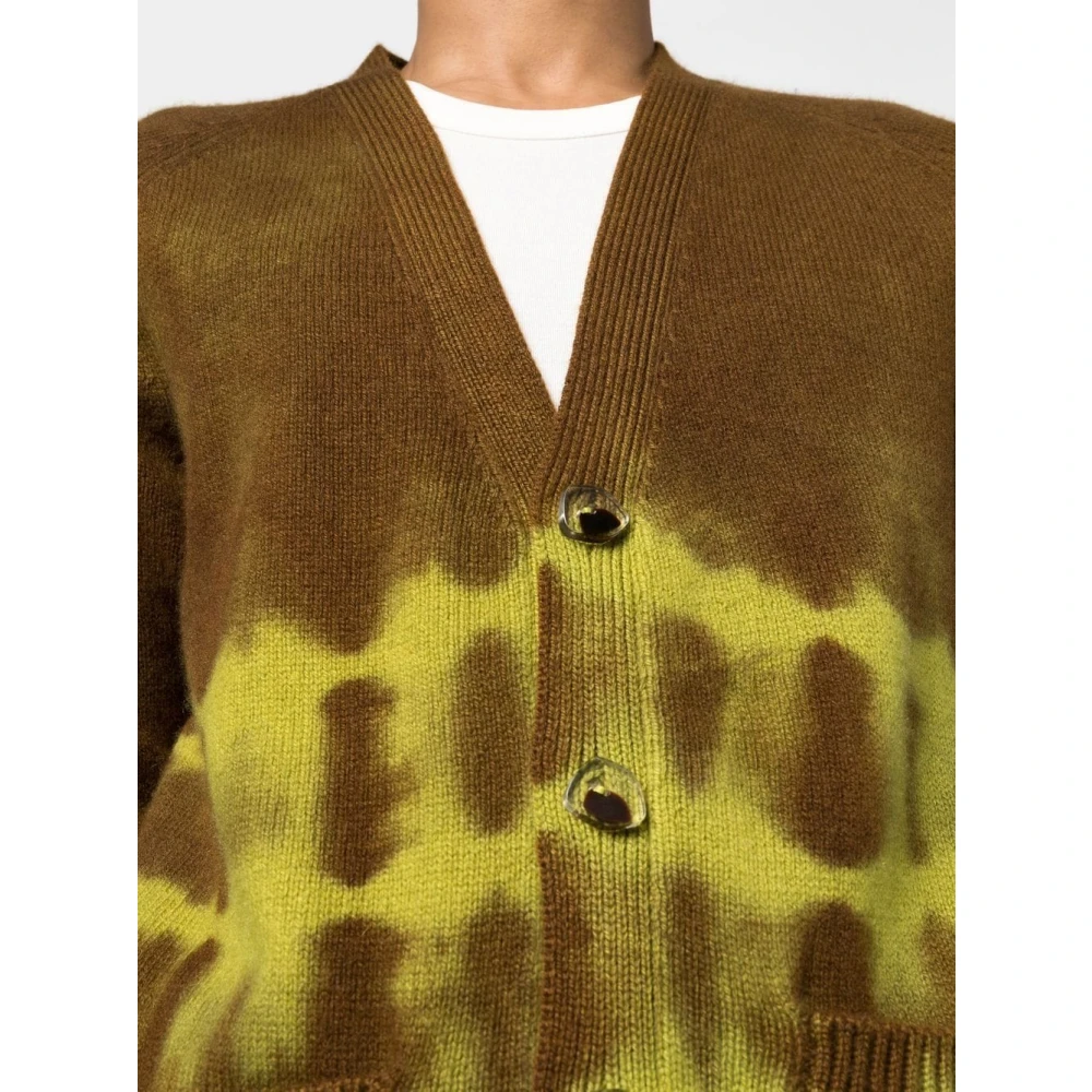 The Elder Statesman Rode Cashmere Tie Dye Cardigan Sweater Multicolor Heren