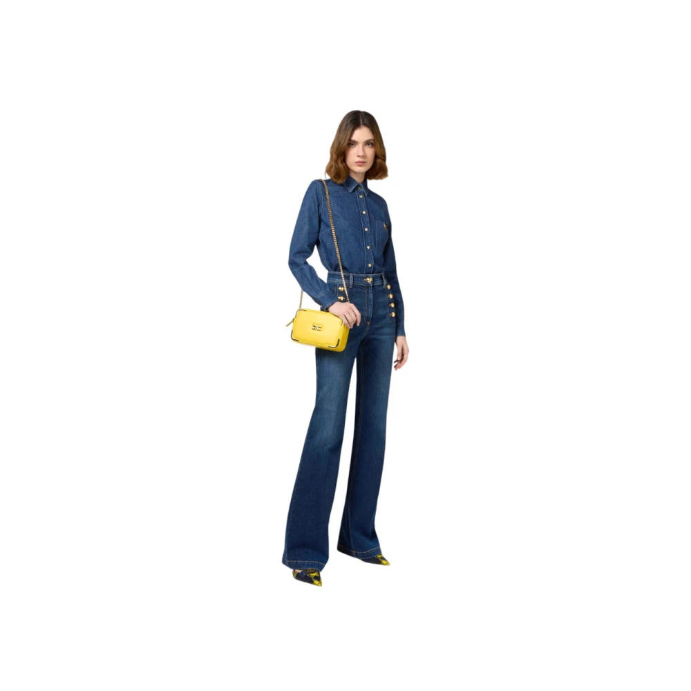Elisabetta Franchi Classic Denim Flared Jeans Blue Dames