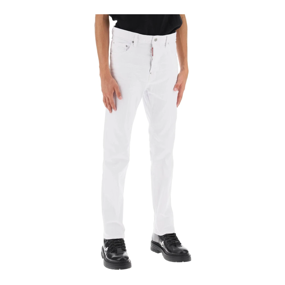 Dsquared2 Witte Bull Wash 642 Fit Jeans White Heren