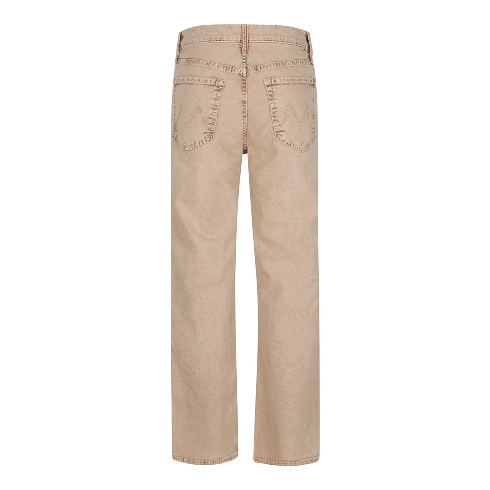 Mother Straight Jeans Beige Dames
