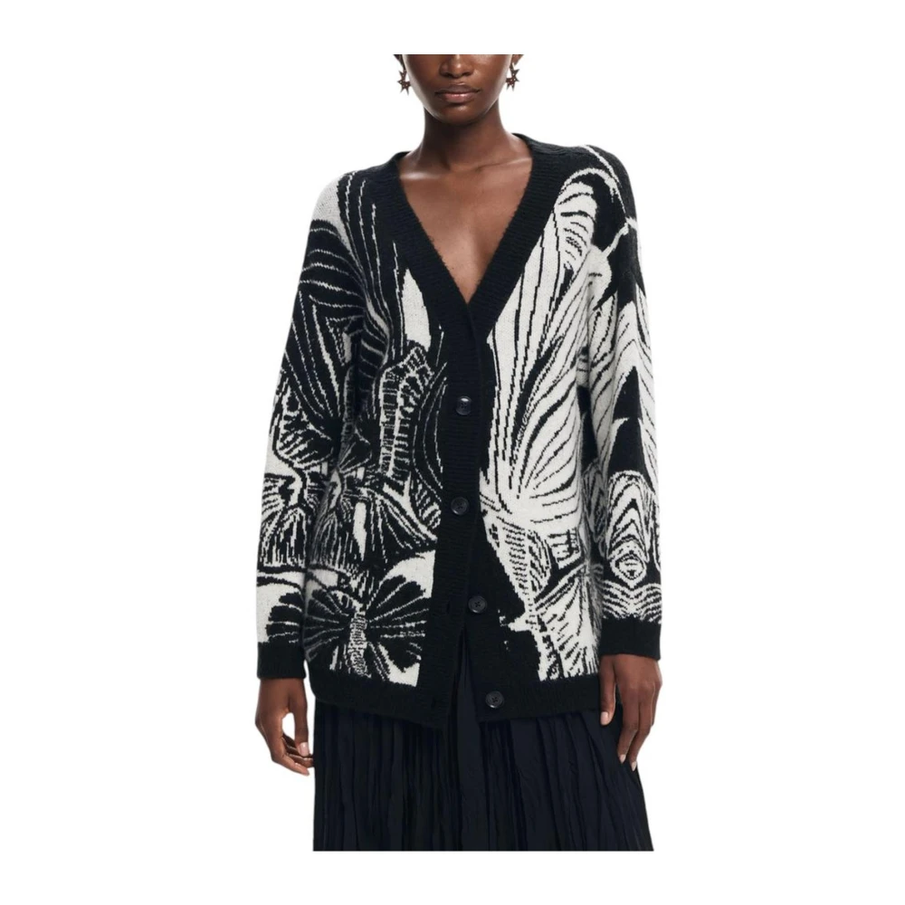 Desigual Zwarte Gebreide Vest Dames Herfst Winter Collectie Black Dames