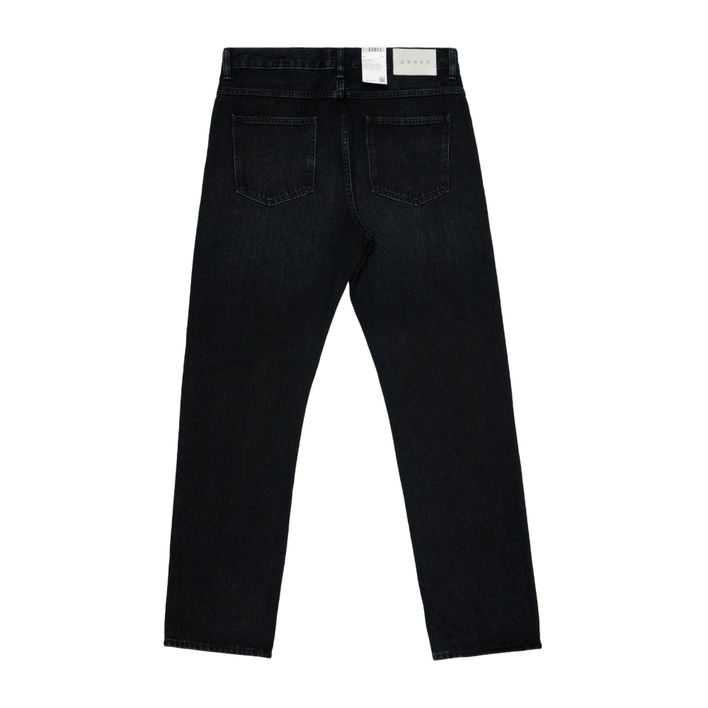 Edwin Zwarte Denim Straight Leg Katoenen Broek Black Heren