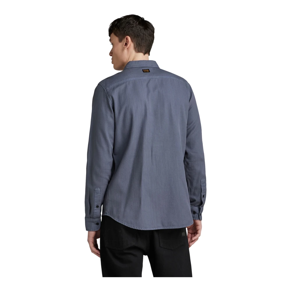 G-Star Slim Fit Overhemd Lange Mouw Blue Heren