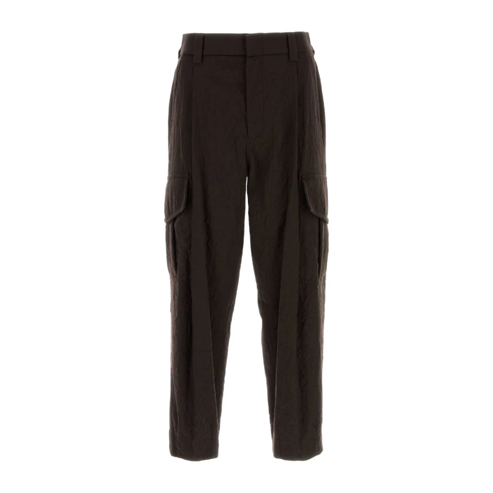 Giorgio Armani Wollen Cargo Broek in Chocolade Brown Heren