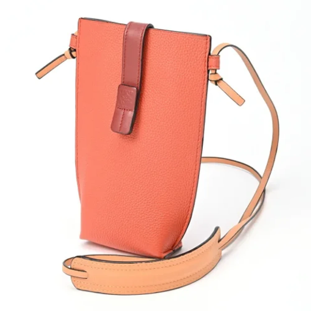 Loewe Pre-owned Leather clutches Orange Dames