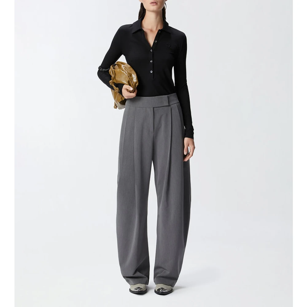 pinko Zwarte polo met lange mouwen en Love Birds borduursel Black Dames