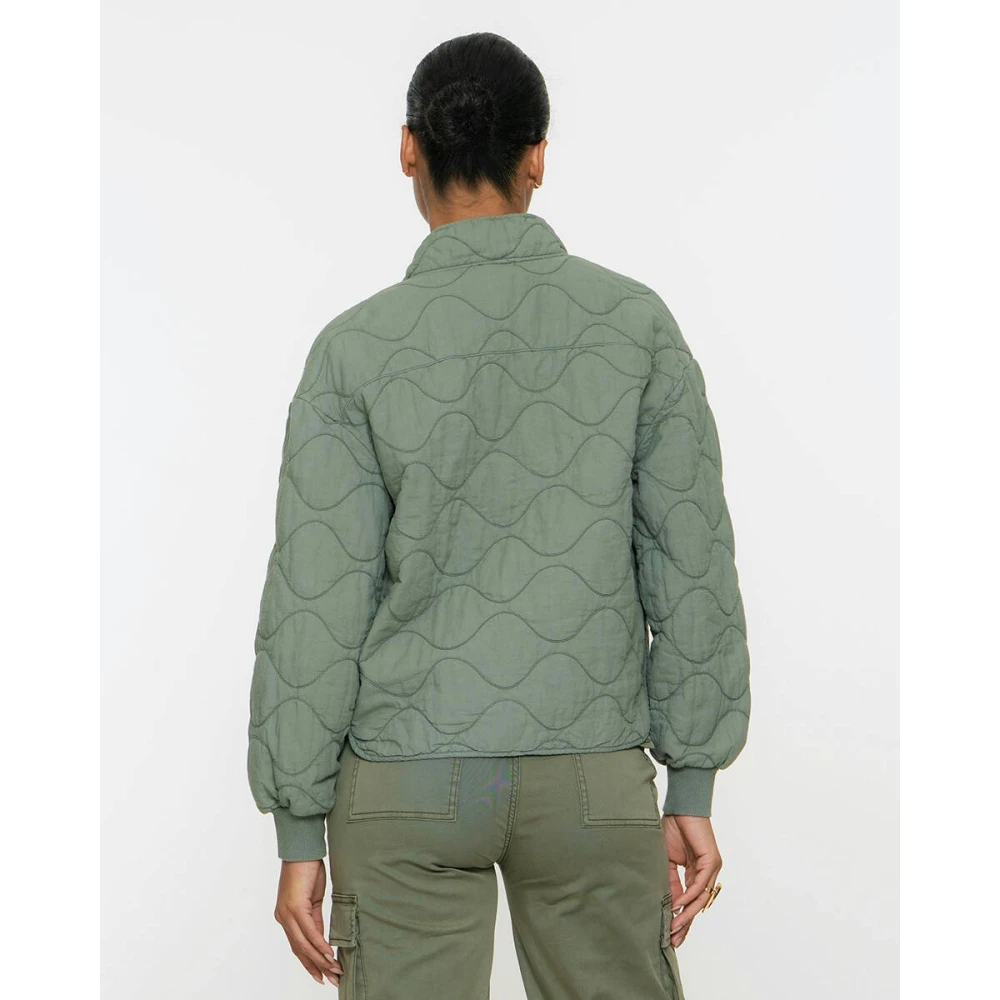 Geisha Stepped Light Jacket Green Dames