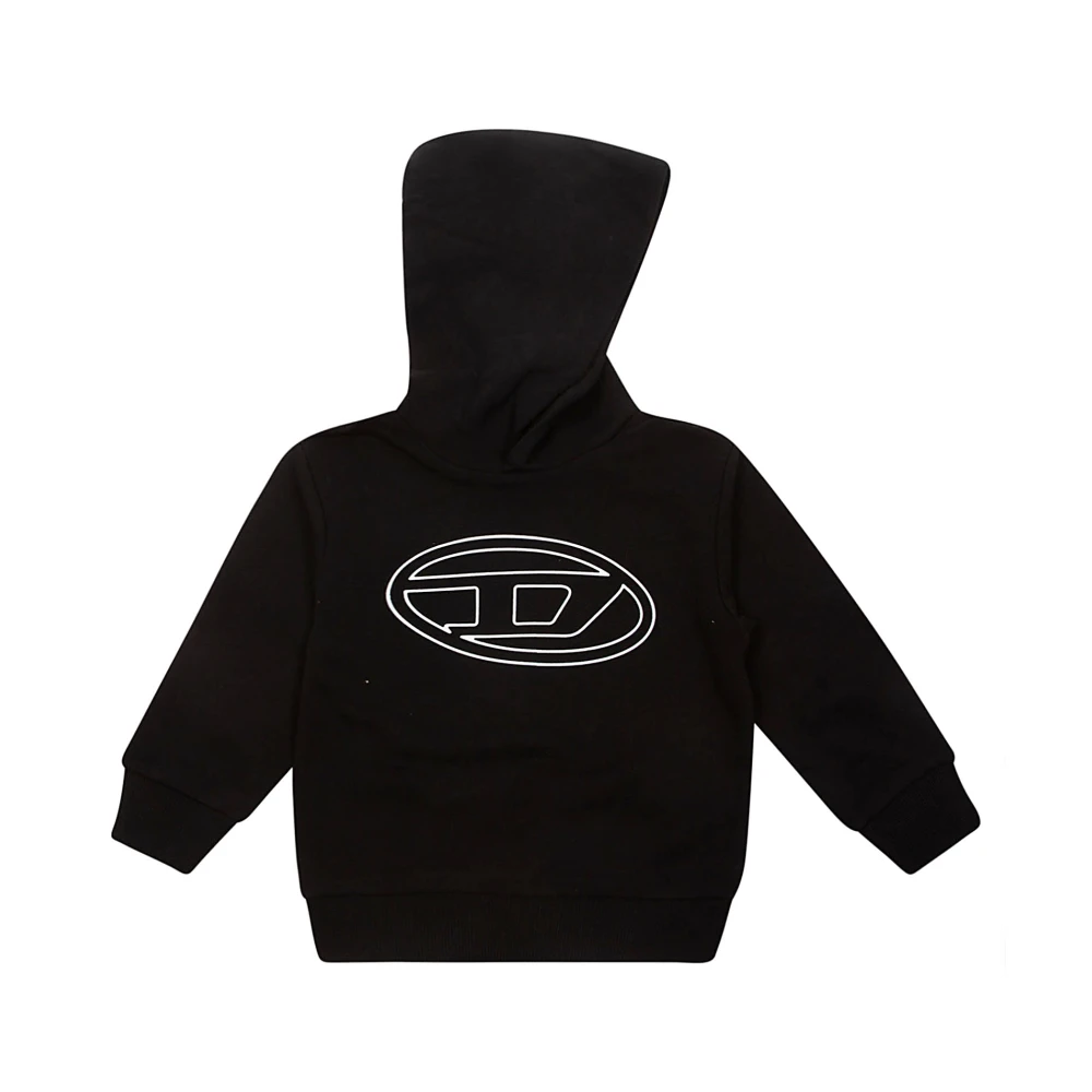 Diesel Barn Hoodie Oval Stil Black, Pojke