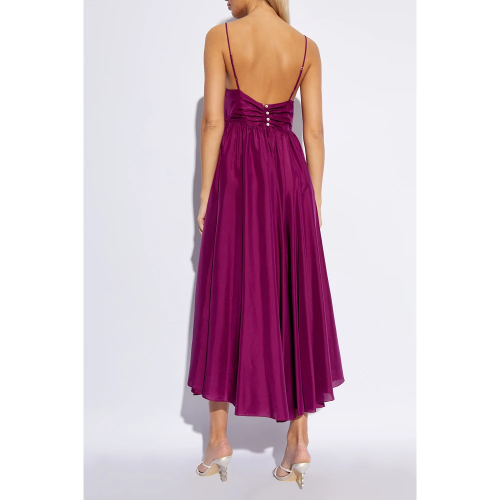 Forte Mouwloze jurk in zijde Purple Dames