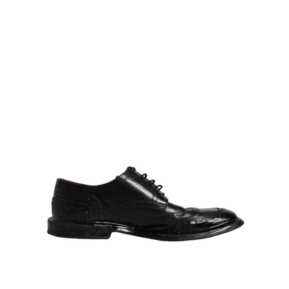 Dolce & Gabbana Men's Black Leather Wingtip Formal Shoes