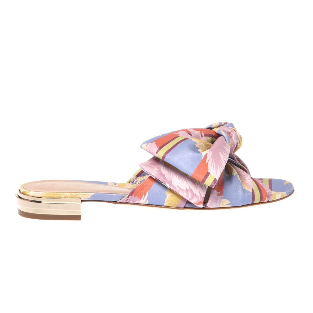 Baldinini Vrouw Multicolor Schoenen Dames, Veelkleurig, 36 1/2 Eu, Leer, Tulip Print Mule