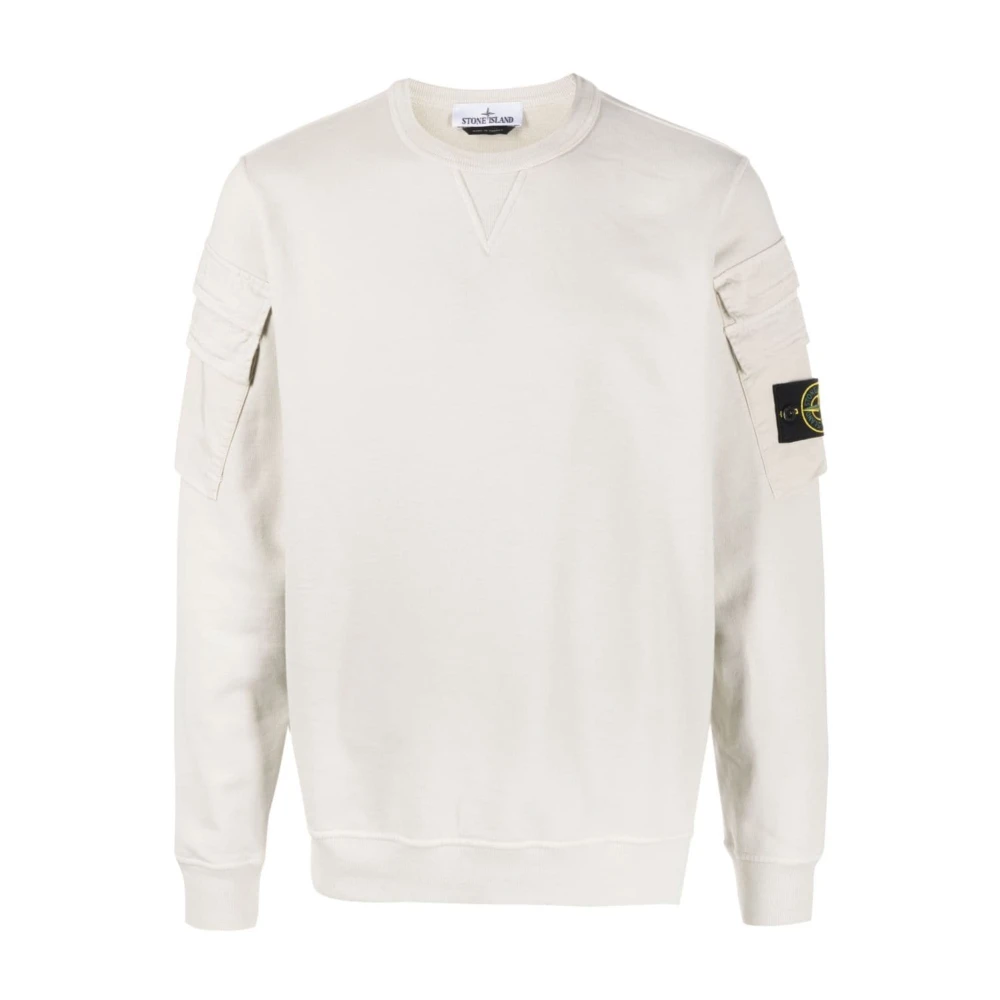 Stone Island Witte Sweatshirts voor Heren Aw23 White Heren