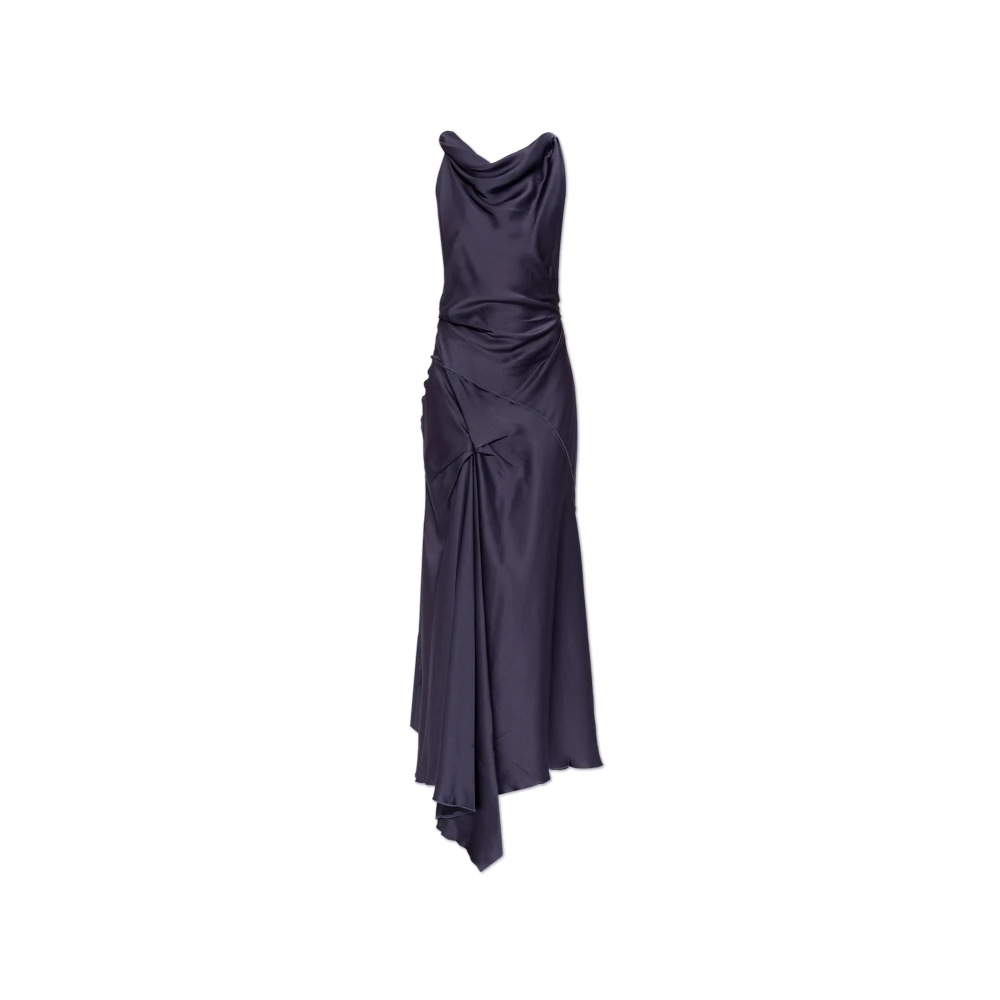 Victoria Beckham Women's Blue Posy Asymmetrical Dress - Maxi Dresses - M - Dresses