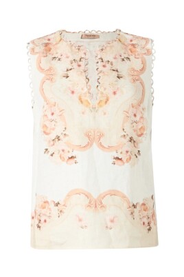floral-v-neck-sleeveless-linen-top