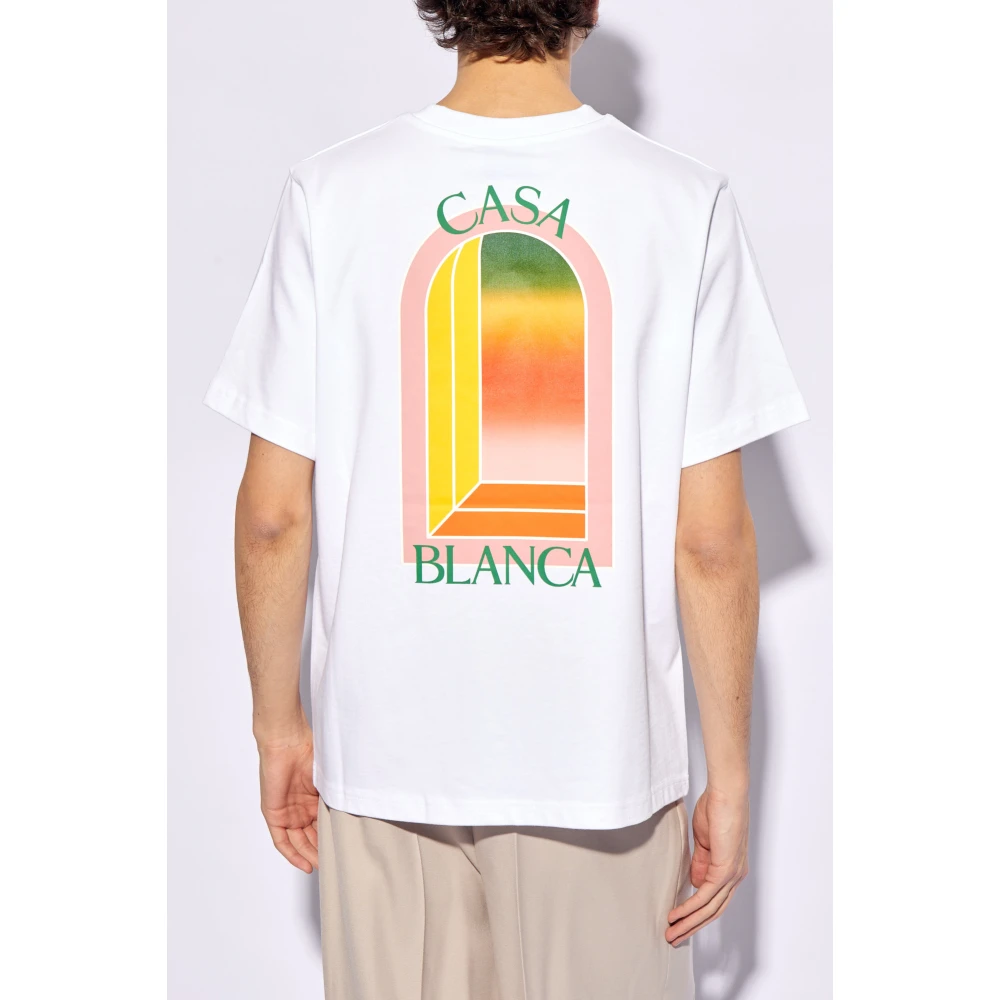 Casablanca Bedrukt T-shirt White Heren