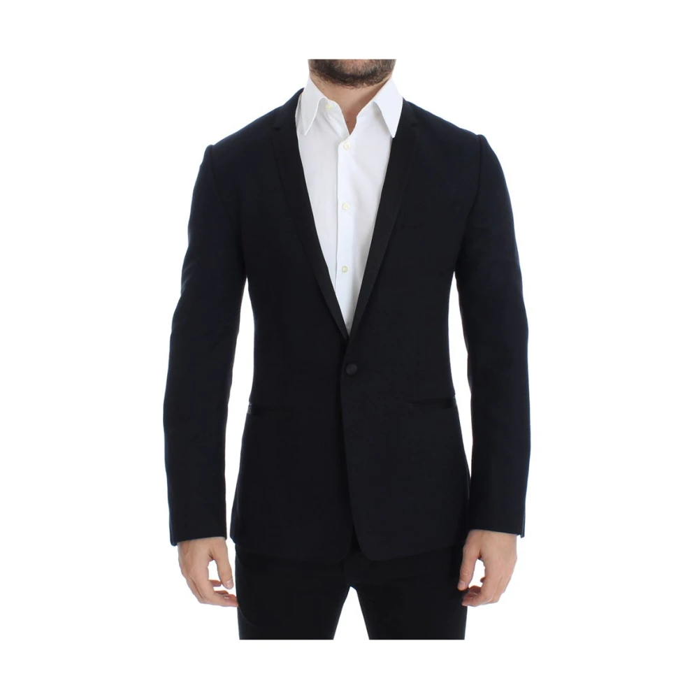 Dolce & Gabbana Men's Blue/Gold Stunning Wool Silk Slim Fit Blazer