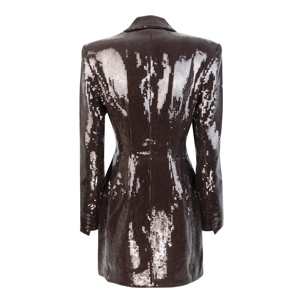 Rotate Birger Christensen Sequin Blazer Jurk Brown Dames