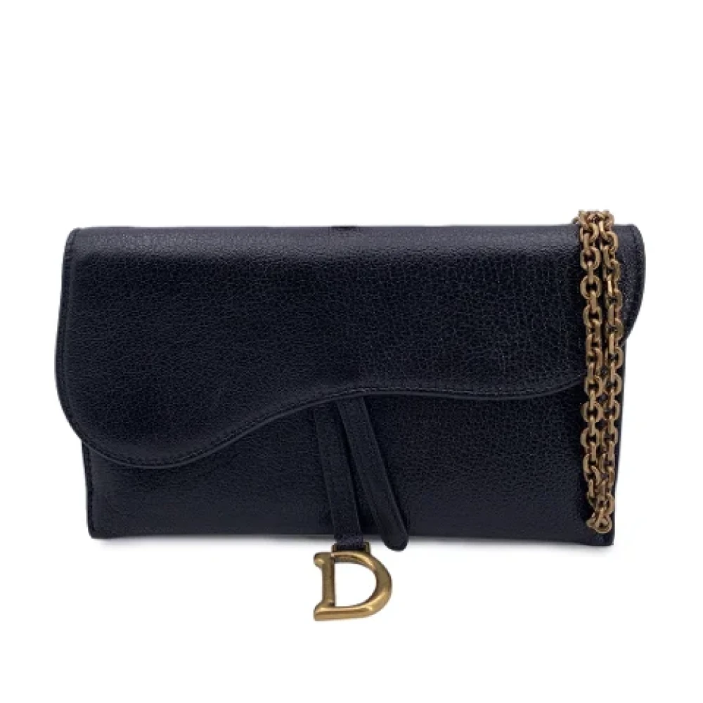 Dior Vintage Pre-owned Leather wallets Black Dames